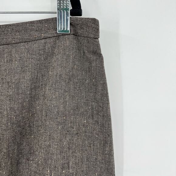 Trina Turk Straight Pencil Skirt Wool & Silk Blend Lined Zip Brown Gray Grey 12 - Picture 3 of 11